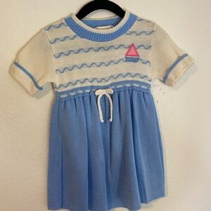 Vintage Bull Frog Knits Nautical Sweater Dress Size 2T New Without Tags